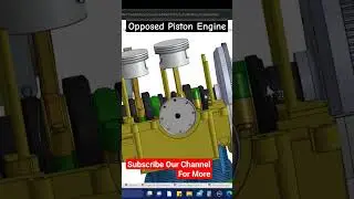 Opposed Piston Engine #onshape #youtubeshorts #caddesign #piston #engine #shorts #subscribe