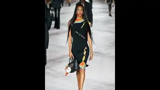 Mona Tougaard walks for Versace