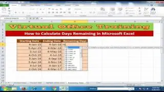 How to Calculate Days Remaining in Microsoft Excel : Excel Tips and Tricks