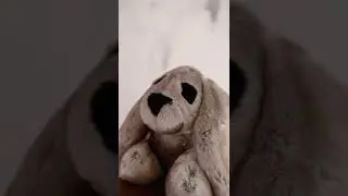 Мягкая игрушка кролик из натурального меха с черными глазами от Holich