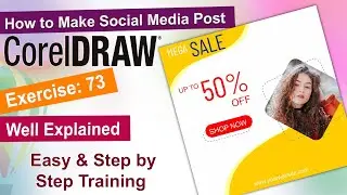 social media design illustrator | social media post  Exercise No. 73 | CorelDraw Tutorial | YN Tutor