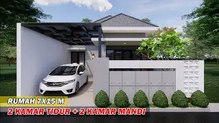 DESAIN RUMAH 7X15 METER 2 KAMAR KEREN BANGET