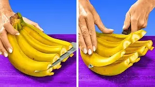 Cómo pelar y cortar un plátano 🍌🍌🍌 Cómo pelar y cortar frutas y verduras 🍊