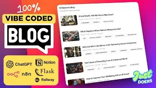 Vibe Coding 100% Custom Blog with ChatGPT, n8n, Notion and Flask (HTML/CSS/JS). Full Tutorial.