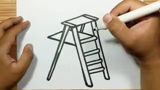 How to draw STEP LADDER with easy