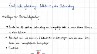Kontinuitätsgleichung - Halbleiter unter Beleuchtung