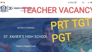 st Xavier school teacher vacancy