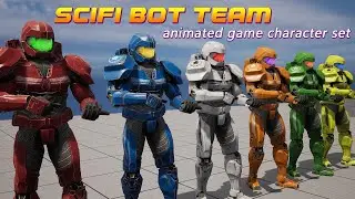 Scifi Bot Team - Animated Character Set