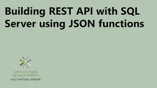 Building REST API with SQL Server using JSON functions