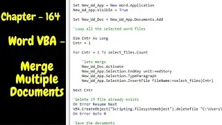 Word VBA - Merge Multiple Word Documents