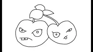 Cherry Bomb plants vs zombies 2 How to draw a easy? Вишнёвая бомба Как нарисовать просто?