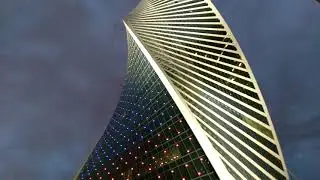 Москва Сити ночью. Красивая подсветка и перелив огнями башни"Транснефть"(любительское видео)