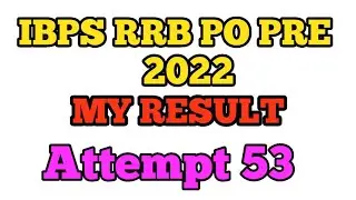 My RRB PO PRE 2022 Result