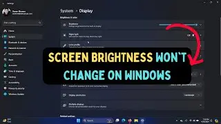 Screen BRIGHTNESS Won't Change on Windows