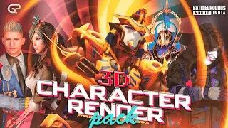 3D CHARACTER RENDER pack for BGMI/PUBG thumbnail | graphilic|