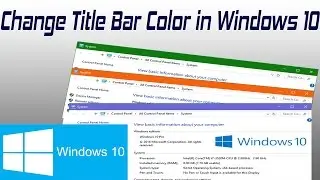 How To Change Window Title Bars Color in Windows 10