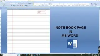 How to make notebook page in ms word