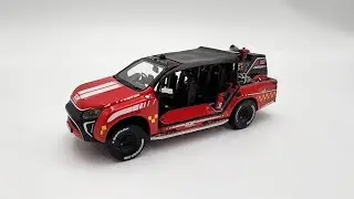 Diecast: Isuzu D-Max LFAV Red Rhino Fire Truck • 1:43 Scale