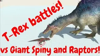 Trex vs Spiny and a Huge Raptor squad - Animal Revolt Battle Simulator
