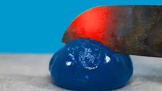 EXPERIMENT: Glowing 1000 degree KNIFE VS SLIME - POWER EXPERIMENT