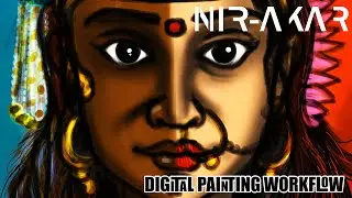 CREATING A SIMPLE DIGITAL PAINTING OF ARDHANARESHWARA | SHIVA-SHAKTI | DIGITAL PAINTING WORKFLOW