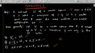 Understanding Subspaces of a Vector Space