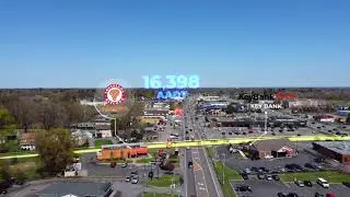 Long Drone Footage  with Motion Tracking Graphics for Real Estate Video Project