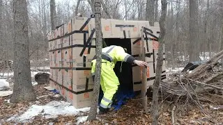 Winter Night In Cardboard Box Shelter