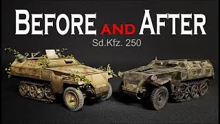 Before and After Sd.Kfz. 250/I Ausf.B (neu) from Das Werk for my next Diorama