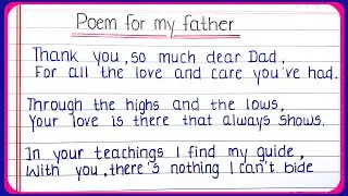 Poem for My Father in English | Father’s Day poem | poem on my father in English