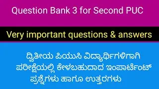 Question Bank 3 for Second PUC | Second PUC questions and answers | 2nd PUC English notes