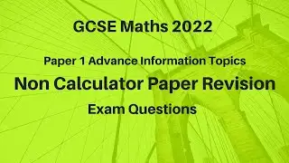 Last Day GCSE Maths 2022 Non Calculator Paper 1 Revision Foundation Advance Information Topics