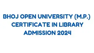 Bhoj University Admission Certificate in Library 2024