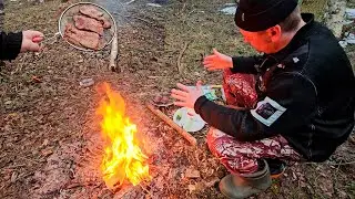 Костер в лесу!