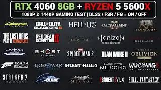 Ryzen 5 5600X + RTX 4060 Gaming Test in 25 Games - 1080P and 1440P Benchmarks