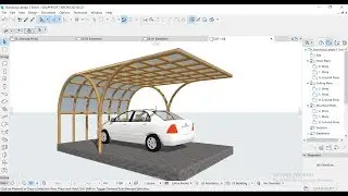Tutorial ARCHICAD 22 Making a Curved Canopy at the Garage