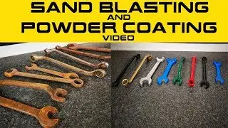 Sandblasting And Powder Coating Rusty Old Spanners ASMR Video