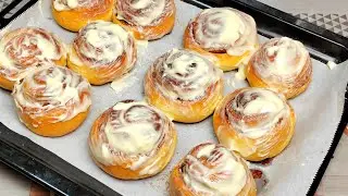 Синнабоны, которые тают во рту! МЯГКИЕ и нежные булочки с корицей и кремом!