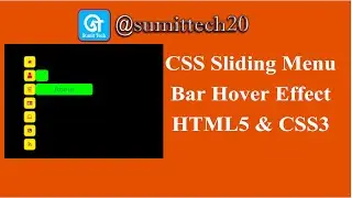 CSS Sliding Menu Bar Hover Effect | HTML5 & CSS3 By SUMIT TECH