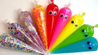 Let's make rainbow Slime with Piping Bags! Most Satisfying Slime Video ASMR 1080p