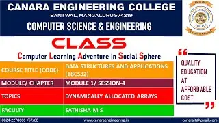 VTU DATA STRUCTURES AND APPLICATIONS (18CS32) Dynamically Allocated Arrays(M1 L4)