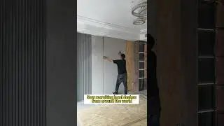pvc wall panel background wall installation  #wallpanel #interiordesign #installation  #homedecor