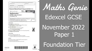 Edexcel Foundation Paper 1 November 2022 Exam Walkthrough