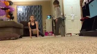 Lilly does contortion move for the first time all thanks to my baby brother😃