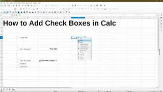 How to Add and Use a Checkbox in LibreOffice Calc