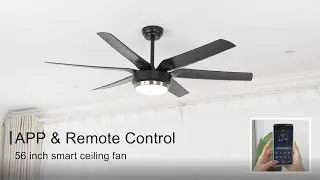 Ohniyou 56'' smart ceiling fan with dimmable light