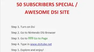 50 SUBSCRIBERS SPECIAL / AWESOME DSI SITE