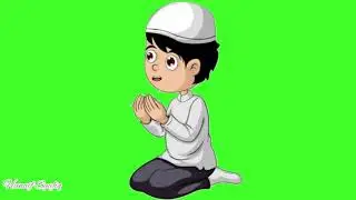 Green Screen Animasi Muslim Berdoa Mulut Bergerak