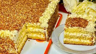 #Огромный медовик, без раскатки коржей#
