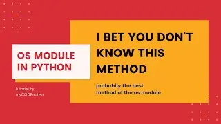 I bet you don't know this method of os module (probably the best method of os module)👍😍